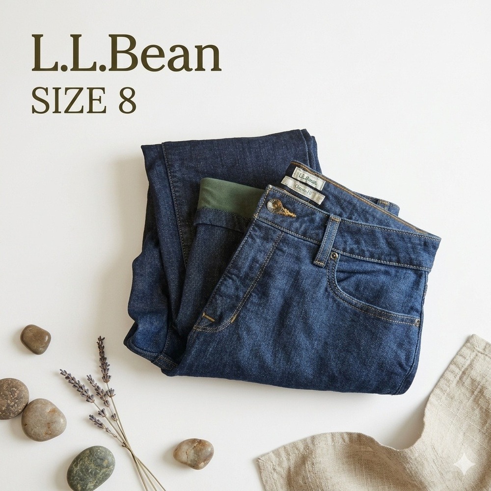 L.L. Bean Gorpcore Fleece Lined Classic Fit Straight Leg Jeans Womens 8 Med/Tall